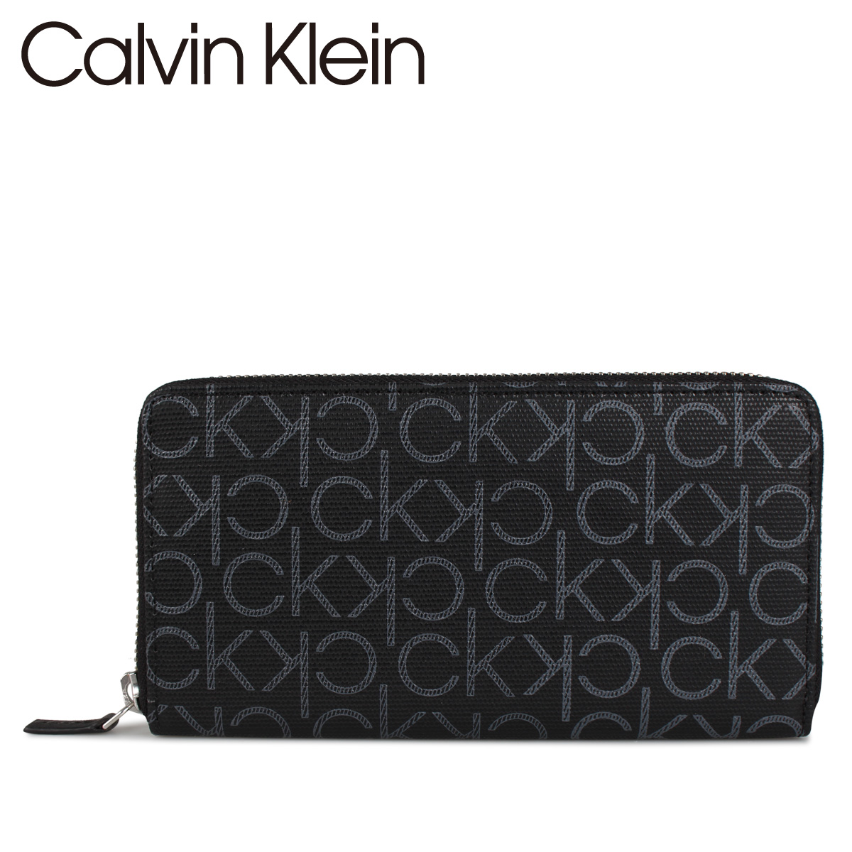 楽天市場 Calvin Klein カルバンクライン 財布 長財布 メンズ ラウンドファスナー レザー モノグラム Logo Zip Around Wallet ブラック 黒 シュガーオンラインショップ
