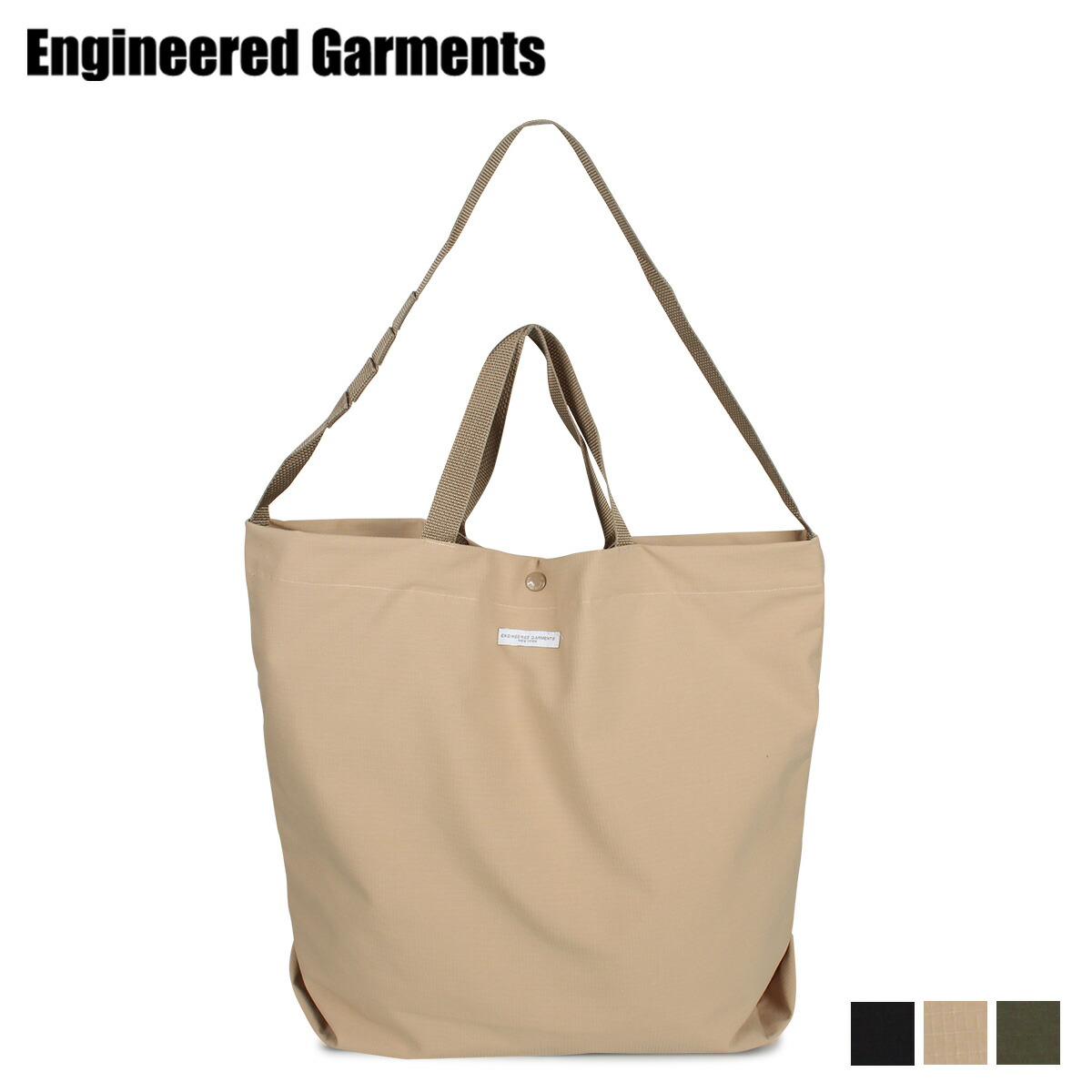 バッグ Engineered メンズ Garments 2way 2way レディース トートバッグ All Tote 黒 トートバッグ ブラック エンジニアードガーメンツ ショルダー Carry カーキ オリーブ 黒 21s1h015 シュガーオンラインショップ 送料無料 あす楽対応 エンジニアードガーメンツ