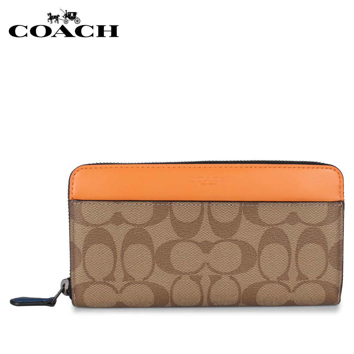 超激安 最大600円offクーポン Coach コーチ 長財布 メンズ レディース シグネチャー ラウンドファスナー カーキ 372 絶対一番安い Transportall Ru