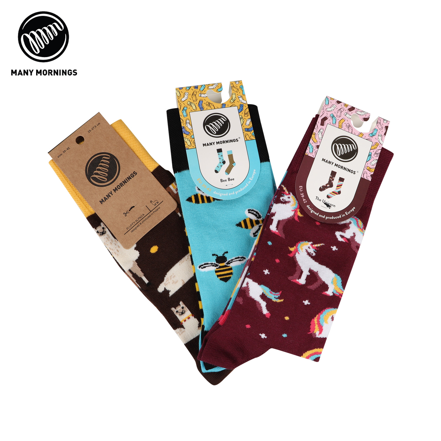 メニーモーニングス Many Mornings 靴下 ソックス メンズ レディース 3足セット Animal Set Socks マルチカラー Christine Coppin Com