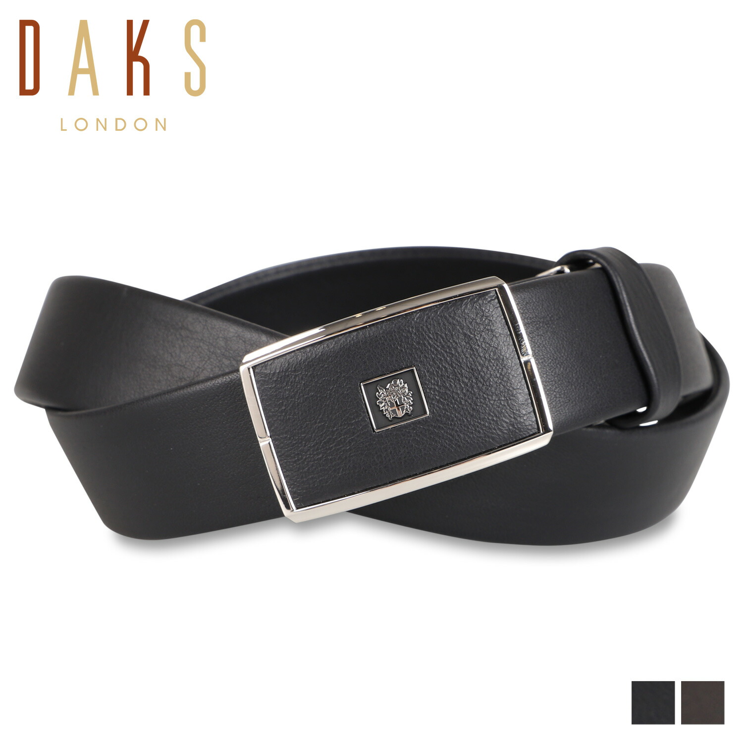 ダックス DAKS ベルト メンズ 本革 LEATHER BELT ブラック ダークブラウン 黒 DB35711