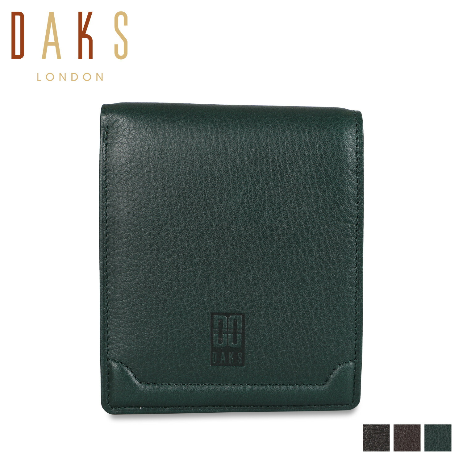 ダックス DAKS 二つ折り財布 メンズ WALLET ブラック ダーク ブラウン グリーン 黒 DP21214