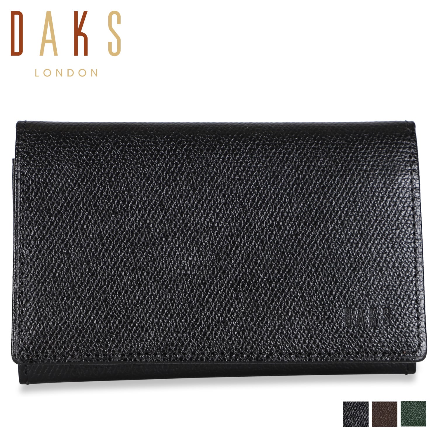 ダックス DAKS カードケース 名刺入れ 定期入れ メンズ CARD CASE ブラック ブラウン グリーン 黒 DP34685