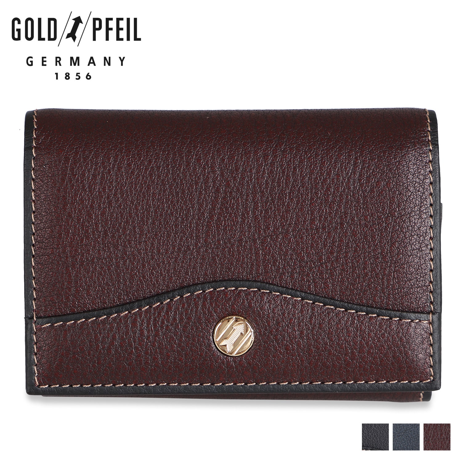 GOLD PFEIL ゴールドファイル 財布 小銭入れ コインケース メンズ 本革 OXFORD ブラック ネイビー バーガンディー 黒 GP11010