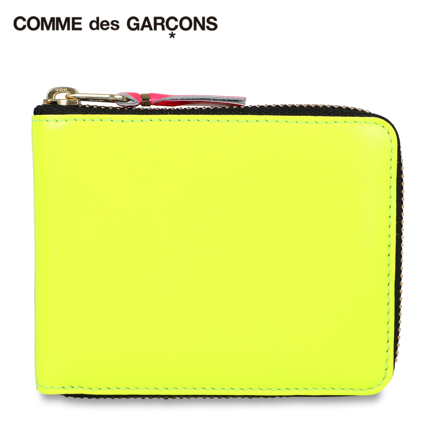 最大1000円offクーポン Comme Des Garcons コムデギャルソン 財布 財布 本革 二つ折り Super ラウンドファスナー Fluo Fluo Sa7100sf レディース メンズ イエロー 本革 海外の正規