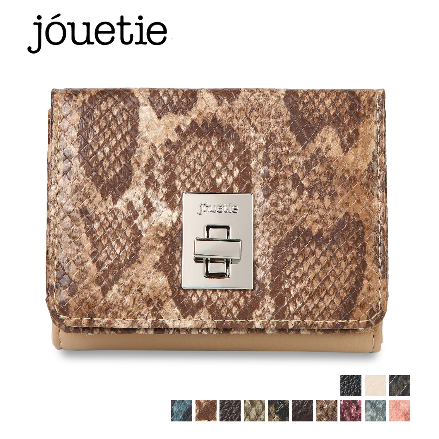 Jouetie ジュエティ 三つ折り ミニ財布 ブラック ネイビー レディース グレー アイボリー 財布