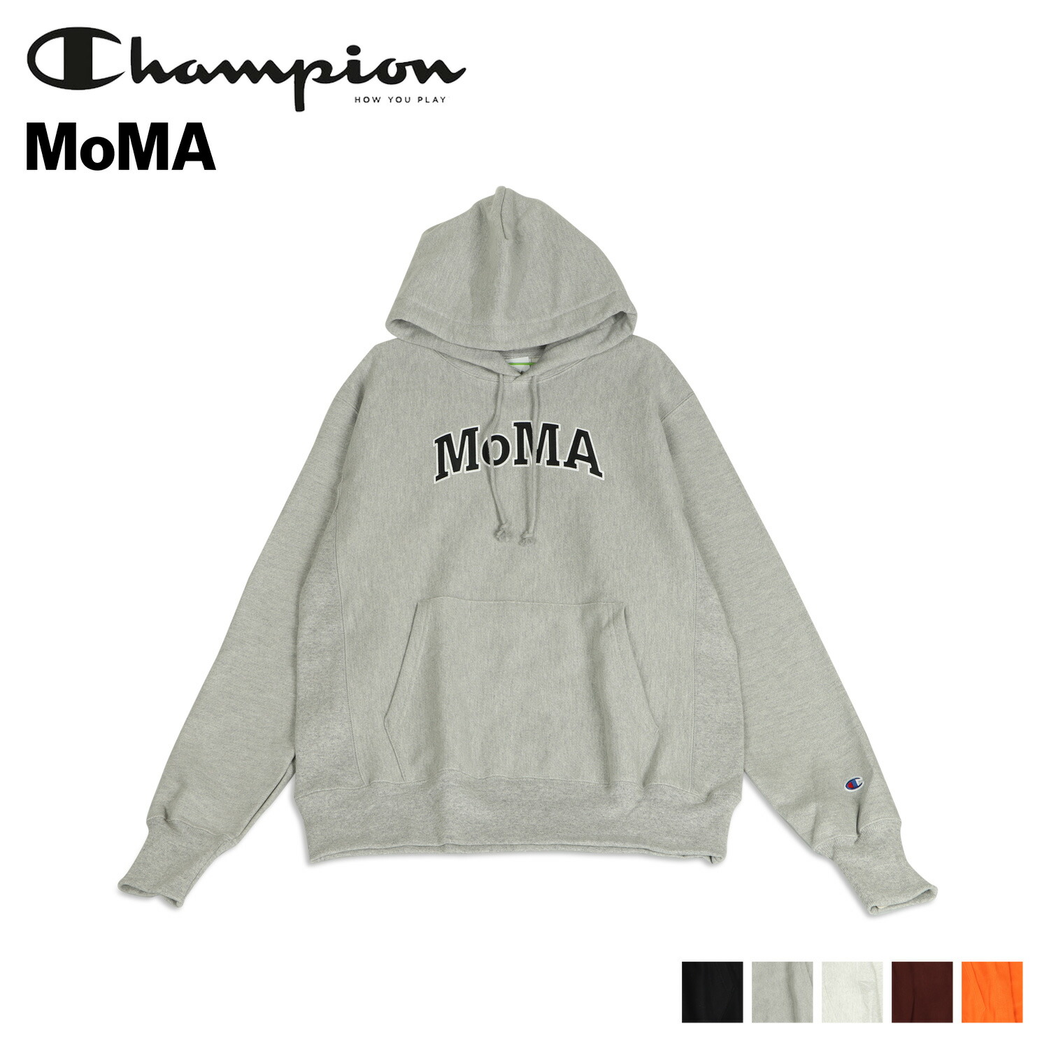 【楽天市場】【最大1000円OFFクーポン配布中】 Champion MoMA チャンピオン モマ パーカー スウェット リバースウィーブ  プルオーバー メンズ レディース REVERSE WEAVE HOODY ブラック グレー ワイン レッド オレンジ 黒 : シュガーオンライン ...