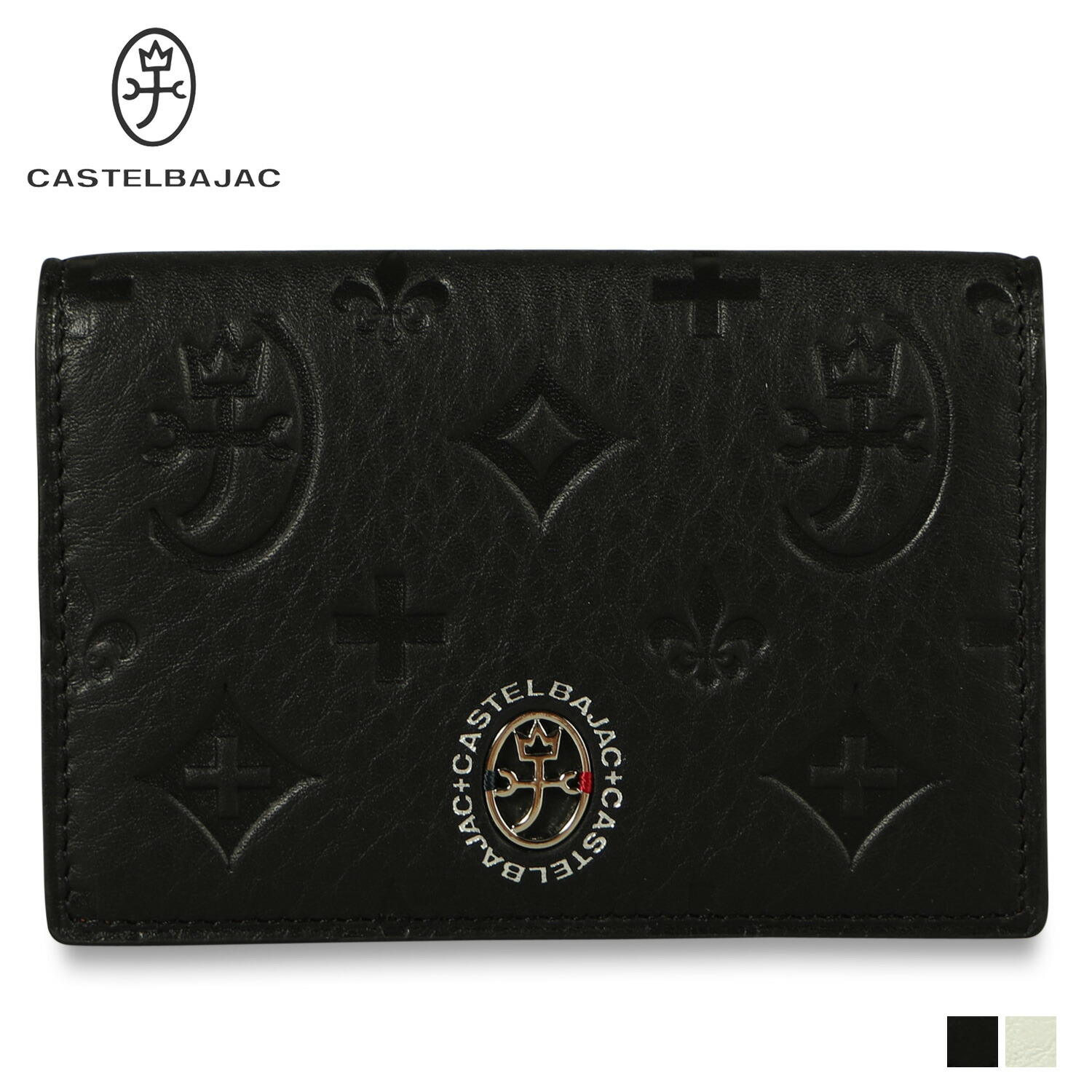 CASTELBAJAC カステルバジャック カードケース 名刺入れ 定期入れ マルセル メンズ レディース 本革 MARCEL SERIES CARD CASE ブラック ホワイト 黒 白 61613 母の日
