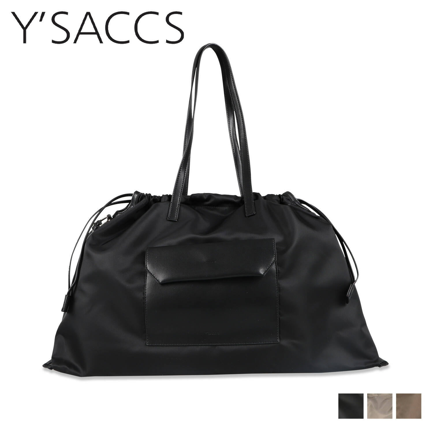Y’SACCS イザック ショルダーバッグ トートバッグ レディース Mサイズ DRAWSTRING 2WAY TOTE ブラック グレージュ カーキ 黒 20-016-03 母の日