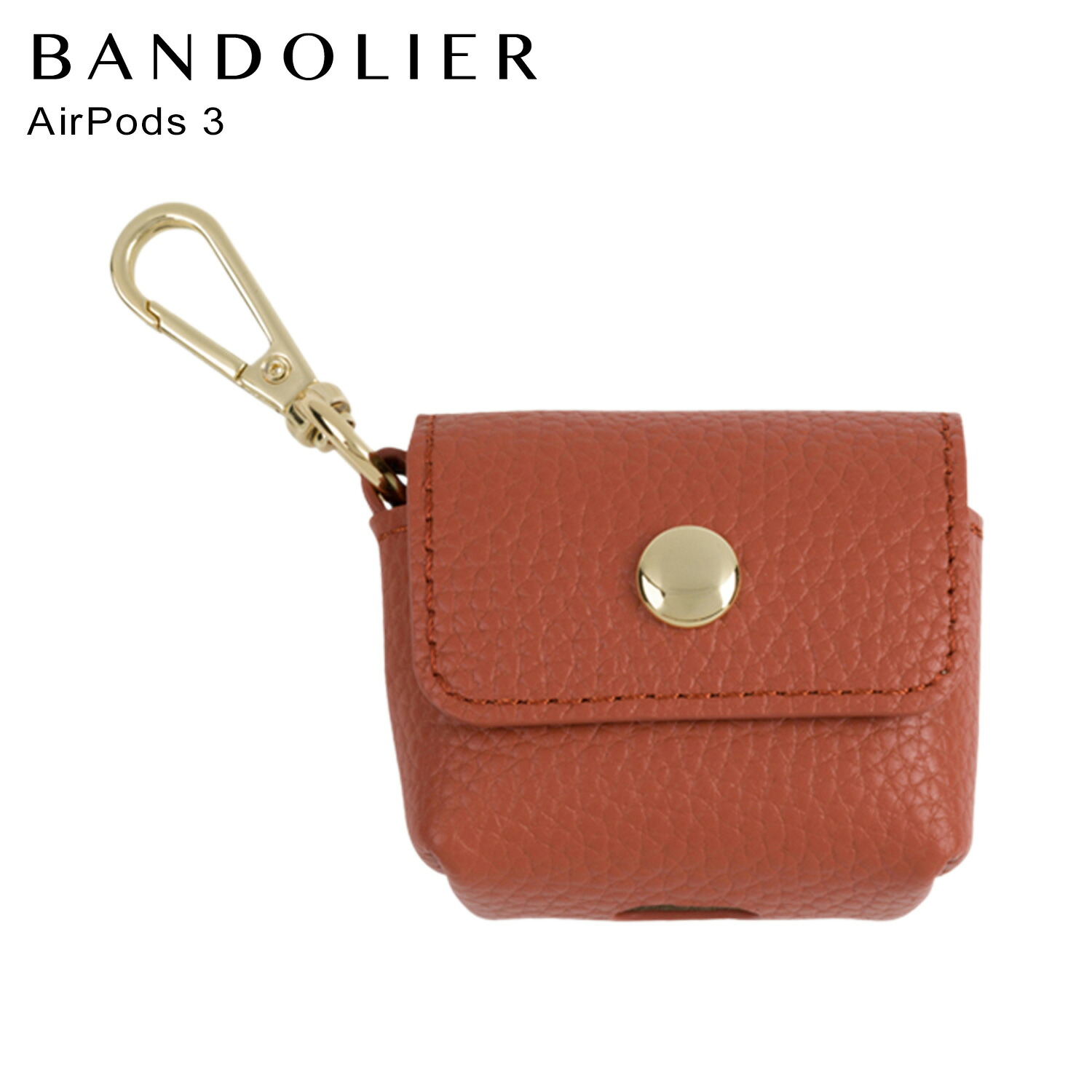 バンドリヤー BANDOLIER AirPods3ケース カバー エアーポッズ 3 ポーチ クレイ メンズ レディース AirPods3 POUCH CLAY ブラウン 46AVE 母の日
