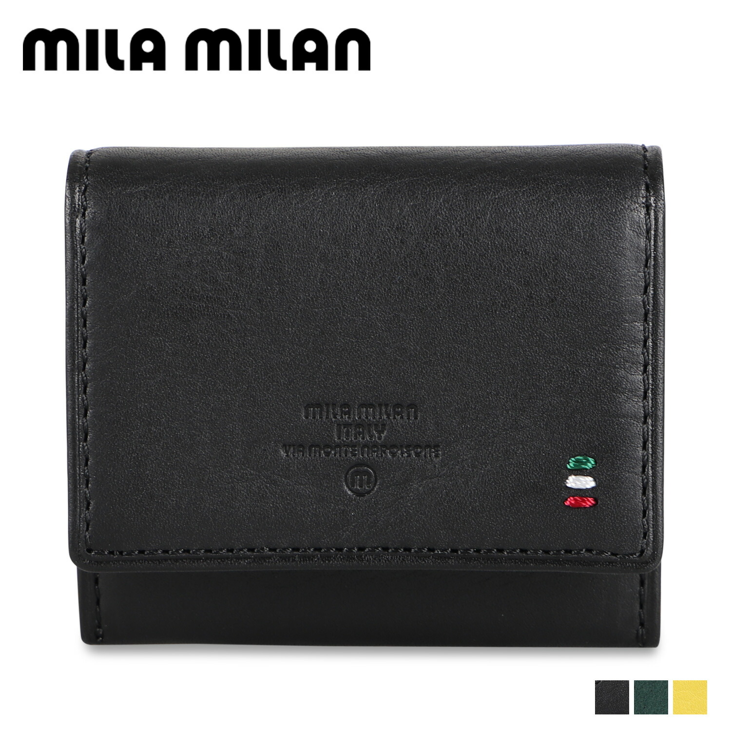 ミラ・ミラン mila milan 財布 小銭入れ コインケース ピスタ メンズ レディース 本革 PISTA ブラック グリーン イエロー 黒 254621
