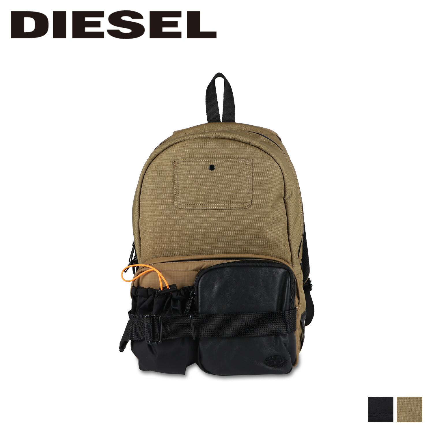 DEISEL ディーゼル　Logos Backpack S グレー リュック LOGOS BACKPACK S Logos S-Small backpack in recycled nylon