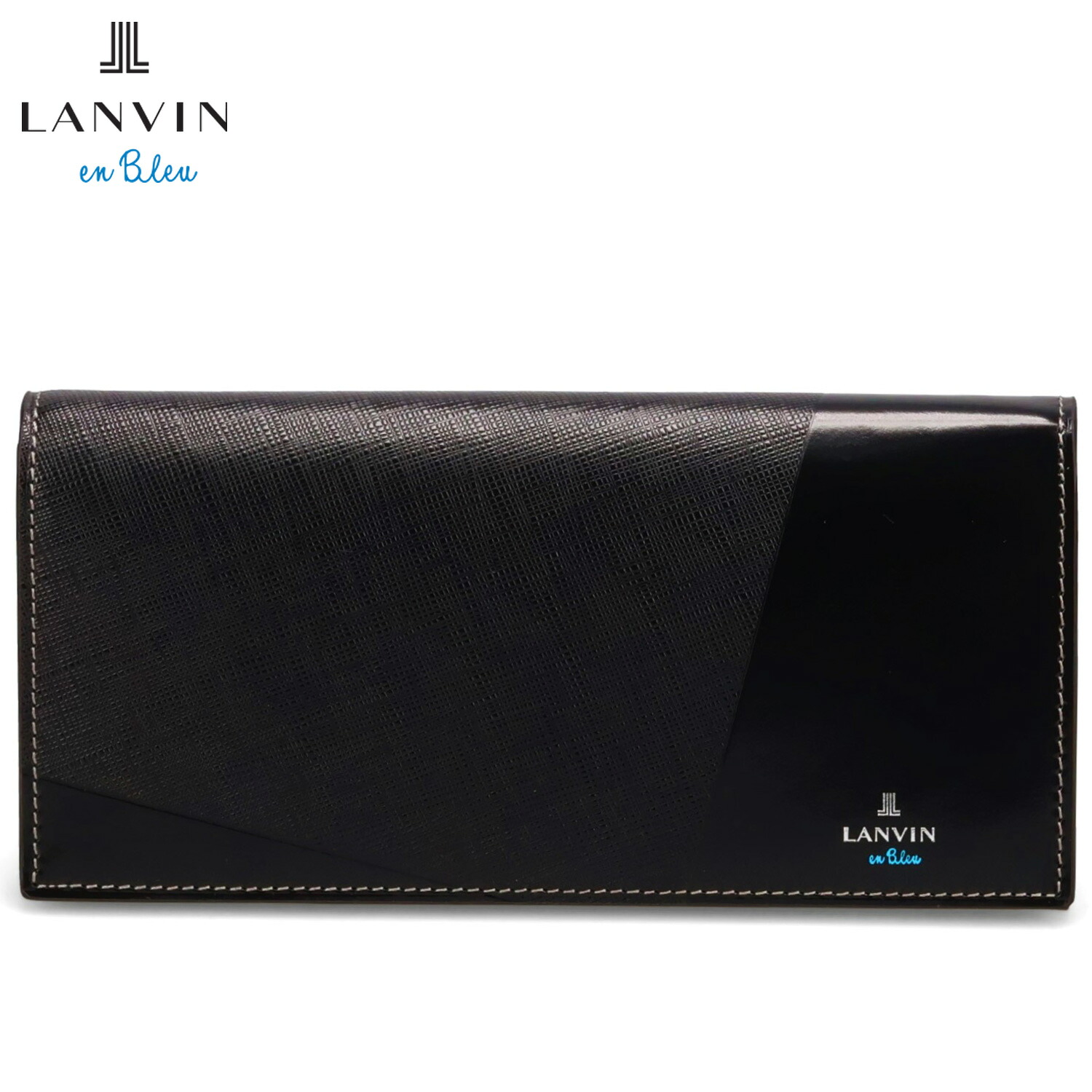 LANVIN en Bleu ランバンオンブルー 財布 長財布 パーシャル メンズ レディース 本革 PARTIAL ブラック 黒 555615