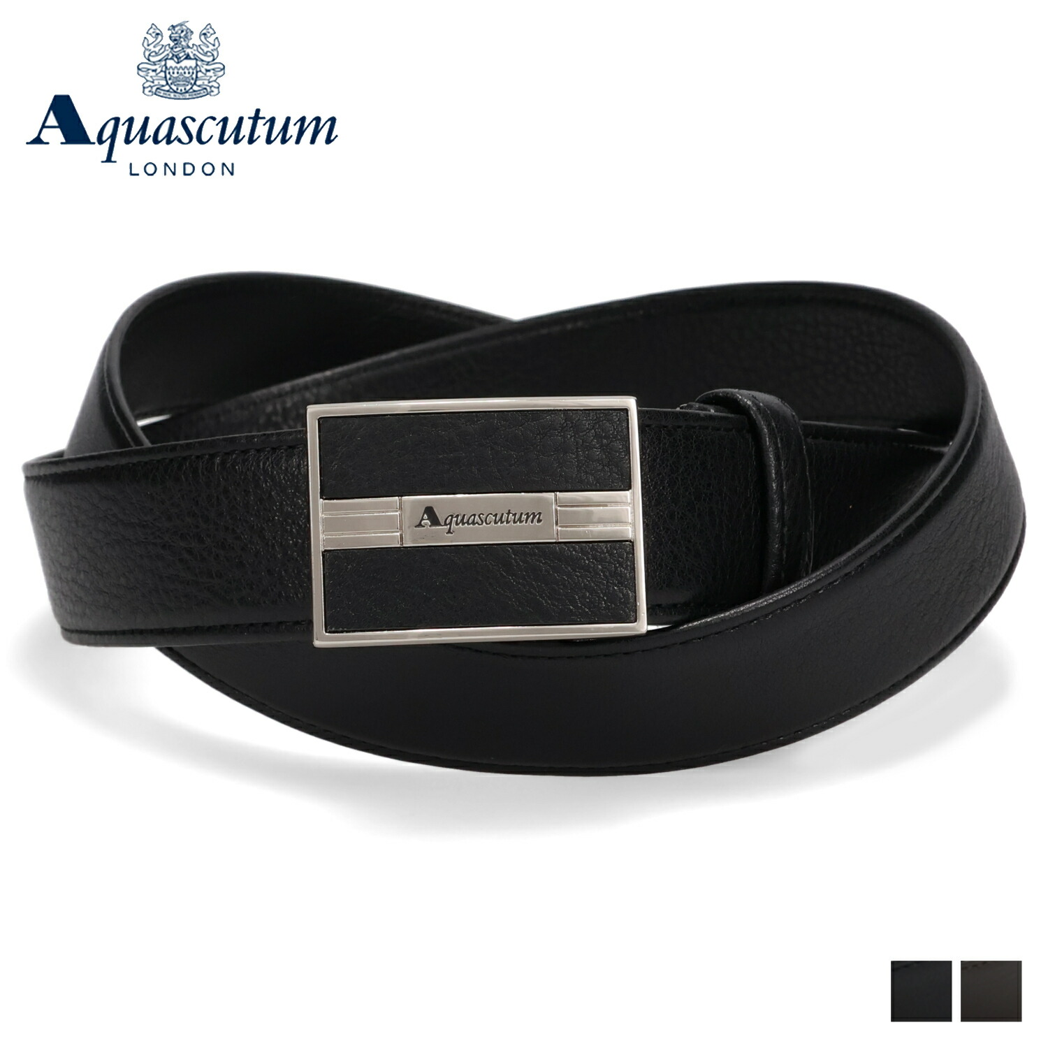 AQUASCUTUM アクアスキュータム ベルト レザーベルト メンズ 本革 日本製 LEATHER BELT ブラック ダーク ブラウン 黒 AQ-4100123L 9,636円