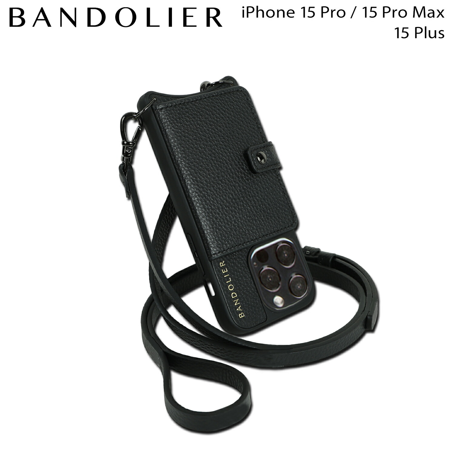 バンドリヤー BANDOLIER iPhone15 iPhone 15Pro iPhone 15 Pro Max iPhone 15 Plus スマホケース スマホショルダー 携帯 アイフォン メンズ レディース MILA MagSafe PEWTER ブラック 黒 18MIL 【Oggi 2月号掲載】 母の日