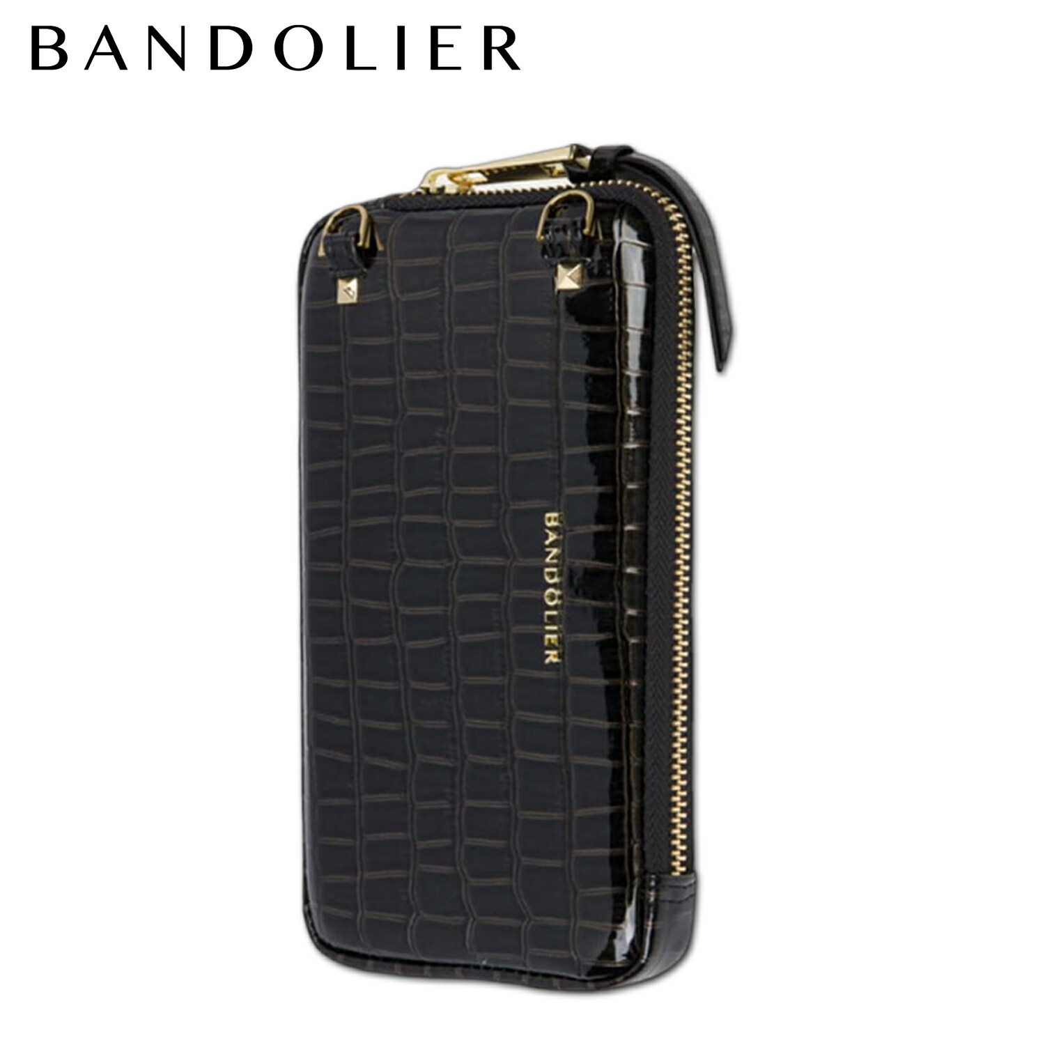 バンドリヤー BANDOLIER ケース ポーチ スマホ 携帯 エキスパンデッド クロックブラック ポーチ メンズ レディース EXPANDED POUCH CROC BLACK グレージュ 21GRA 母の日