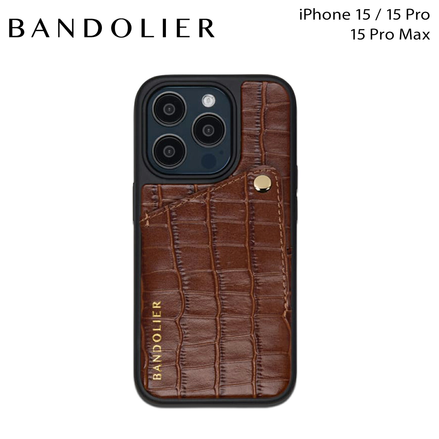 バンドリヤー BANDOLIER iPhone 15 iPhone 15Pro iPhone 15 Pro Max スマホケース スマホショルダー 携帯 アレックス クロック メンズ レディース ALEX CROC BROWN ブラウン 60ALX 母の日
