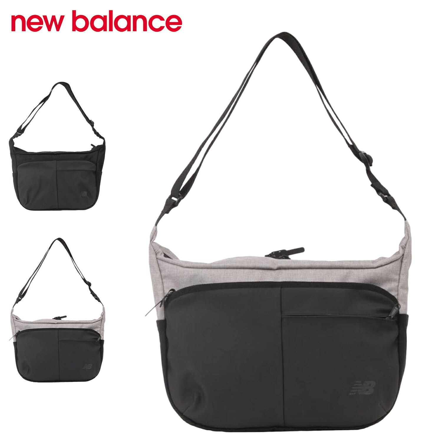 new balance ニューバランス ショルダーバッグ メンズ レディース 斜めがけ SHOULDER BAG ブラック グレー 黒 LAB45705 母の日