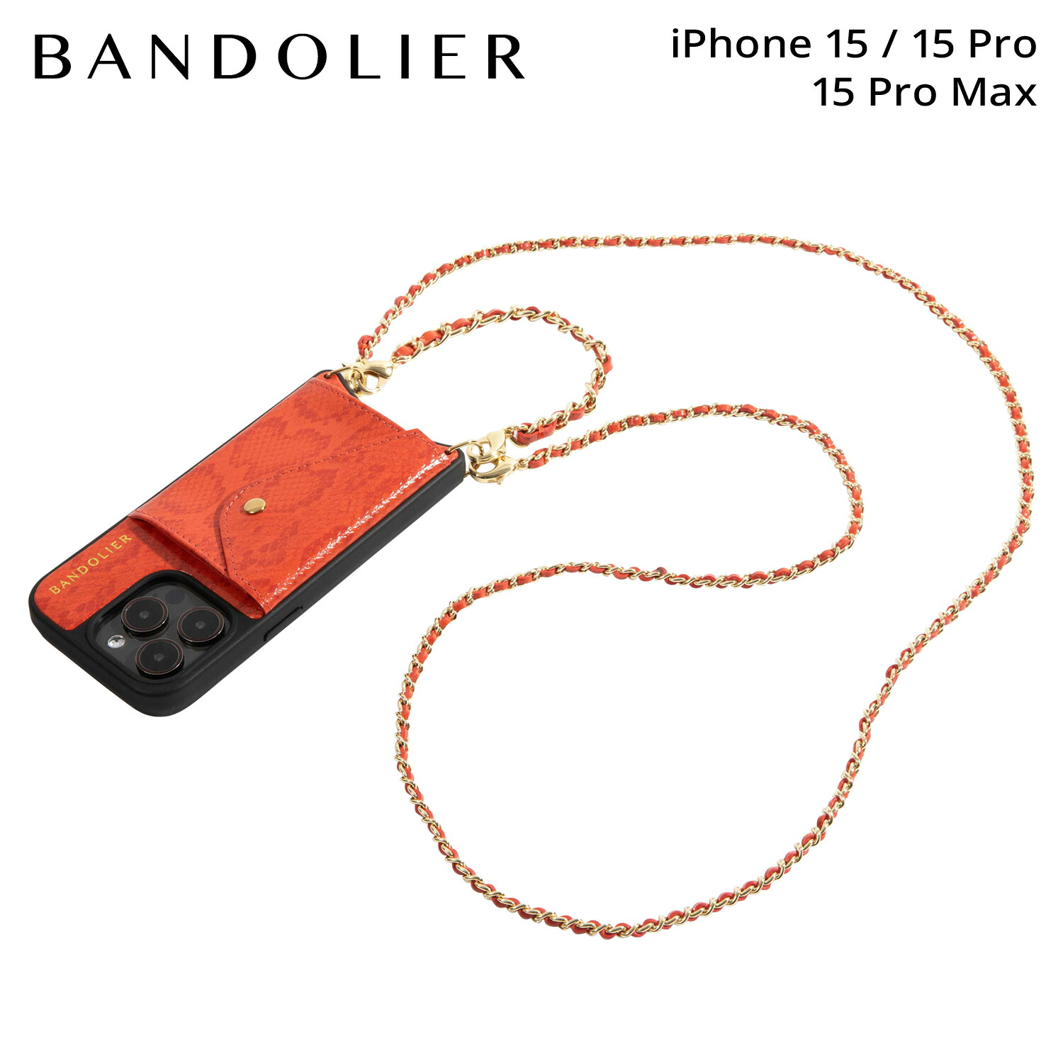 バンドリヤー BANDOLIER iPhone15 15Pro iPhone 15 Pro Max スマホケース スマホショルダー 携帯 アイフォン リリー レッド バンドレット セット メンズ レディース LILY RED BANDOLET SET オレンジ 14LIL 母の日