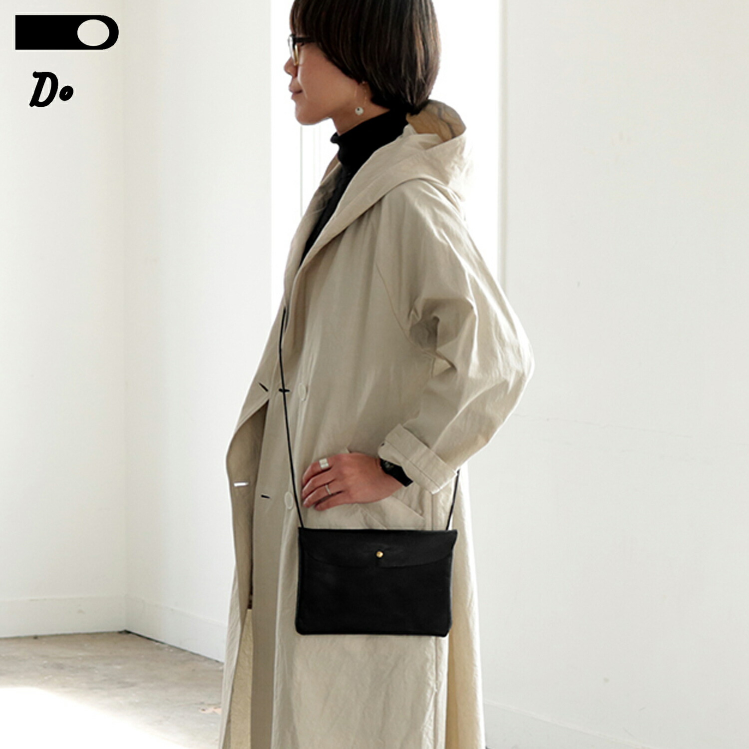 ドー DO バッグ ショルダーバッグ ポシェット レディース 斜めがけ 軽量 小さめ FLAT POCHETTE ブラック 黒 02110011-49-00 母の日