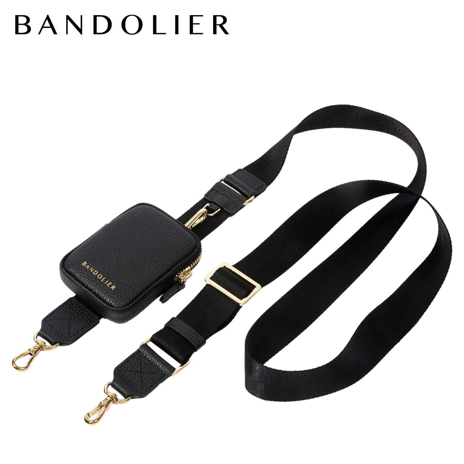 【最大1000円OFFクーポン発行中】 バンドリヤー BANDOLIER ポーチ スマホ 携帯 ボディ キーポーチ ストラップ ゴールド メンズ レディース BODIE KEY POUCH STRAP GOLD ブラック 黒 30BOD｜シュガーオンラインショップ