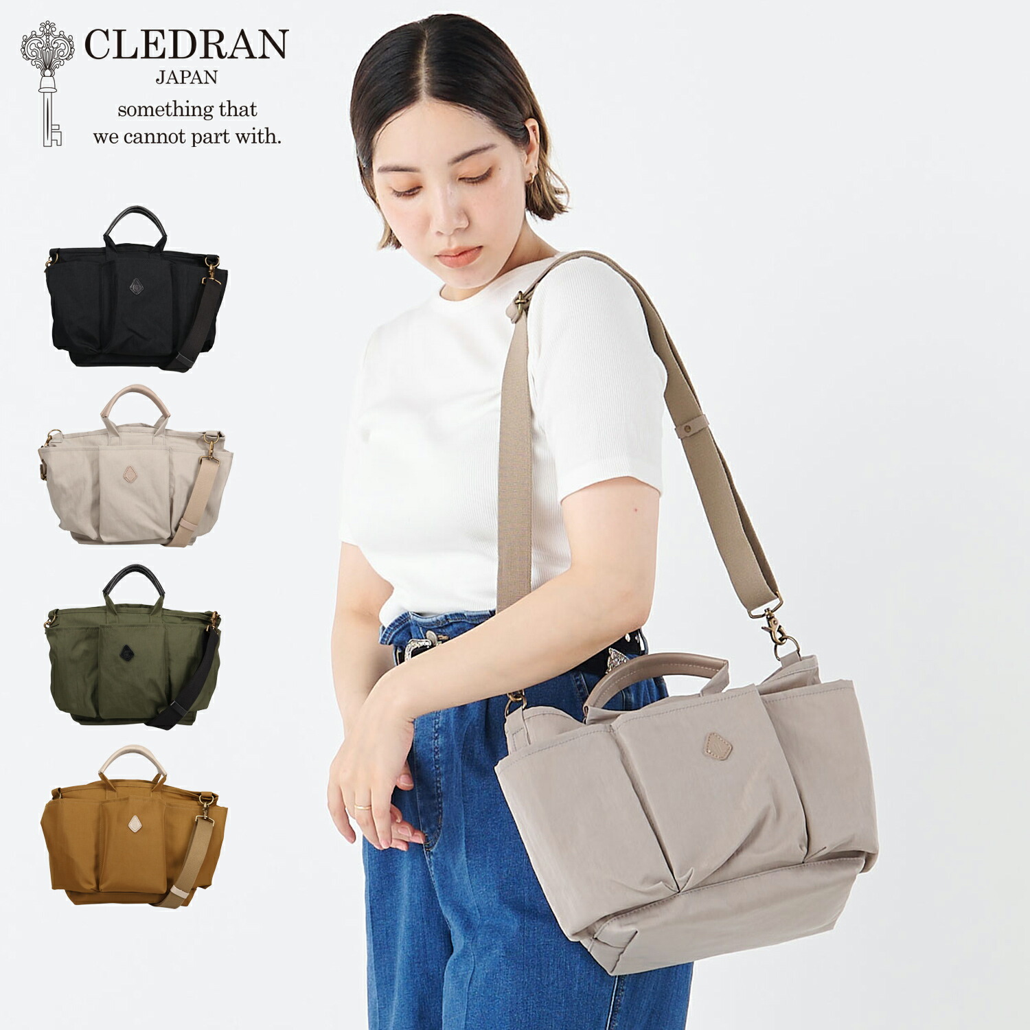 クレドラン CLEDRAN バッグ ショルダーバッグ ハンドバッグ クロアポケット メンズ レディース 軽量 斜めがけ 日本製 CROIR POCKET 2WAY BAG ブラック グレー グリーン ブラウン 黒 CL-3852