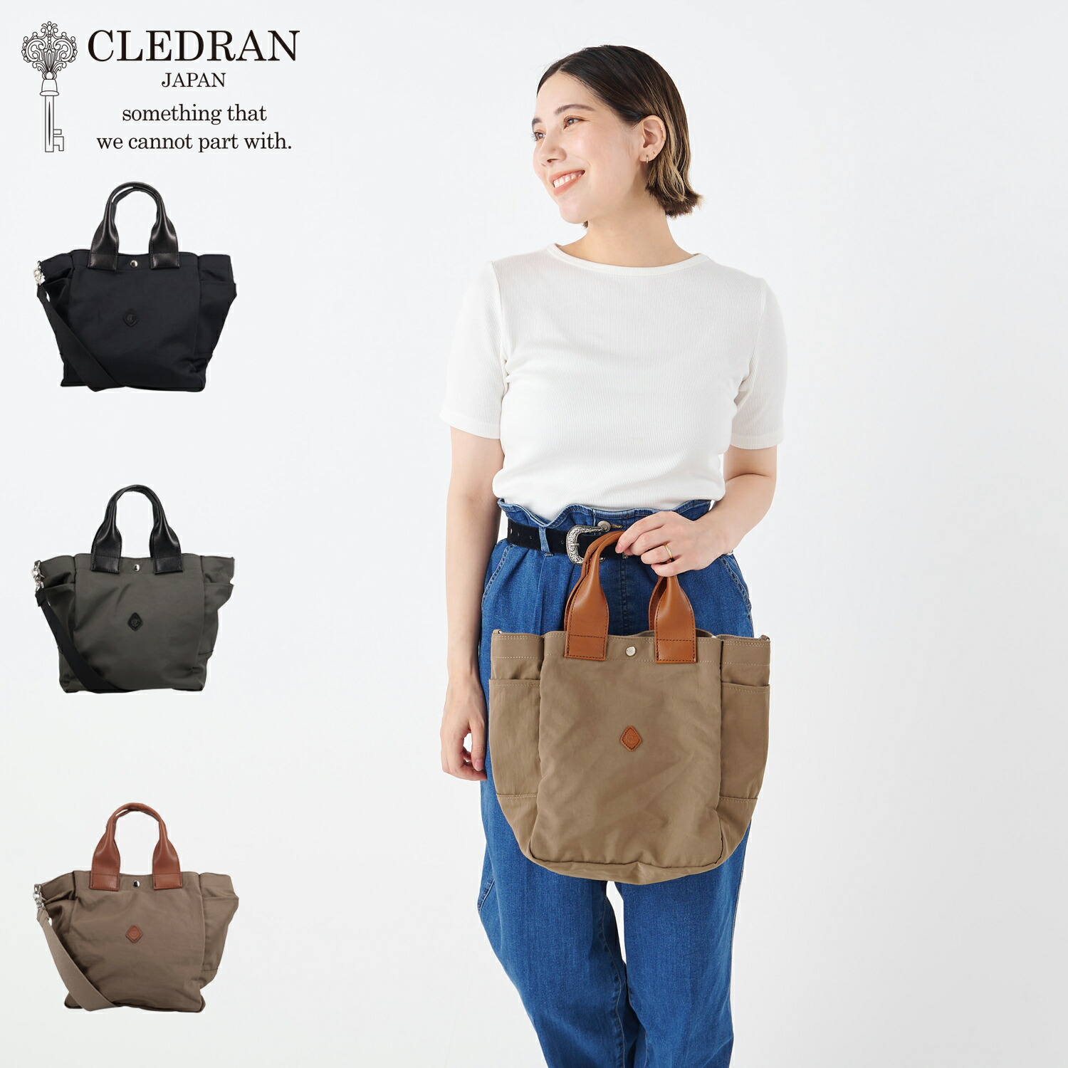 クレドラン CLEDRAN バッグ トートバッグ ショルダーバッグ ペリ レディース 斜めがけ 大人 軽量 PELI 2WAY BAG M ブラック グレー ベージュ 黒 CL-3798 母の日