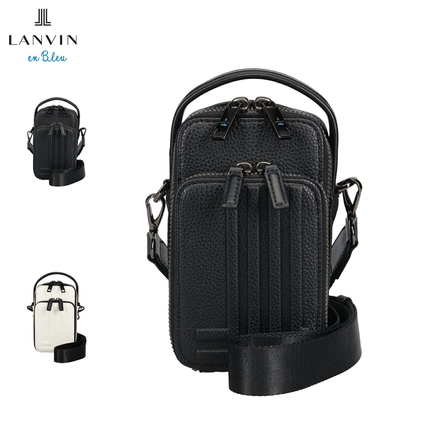 LANVIN en Bleu ランバンオンブルー バッグ スマホショルダーバッグ ショルダーバッグ タンブル メンズ レディース 軽量 コンパクト 斜めがけ ブラック ホワイト 黒 白 512123 母の日
