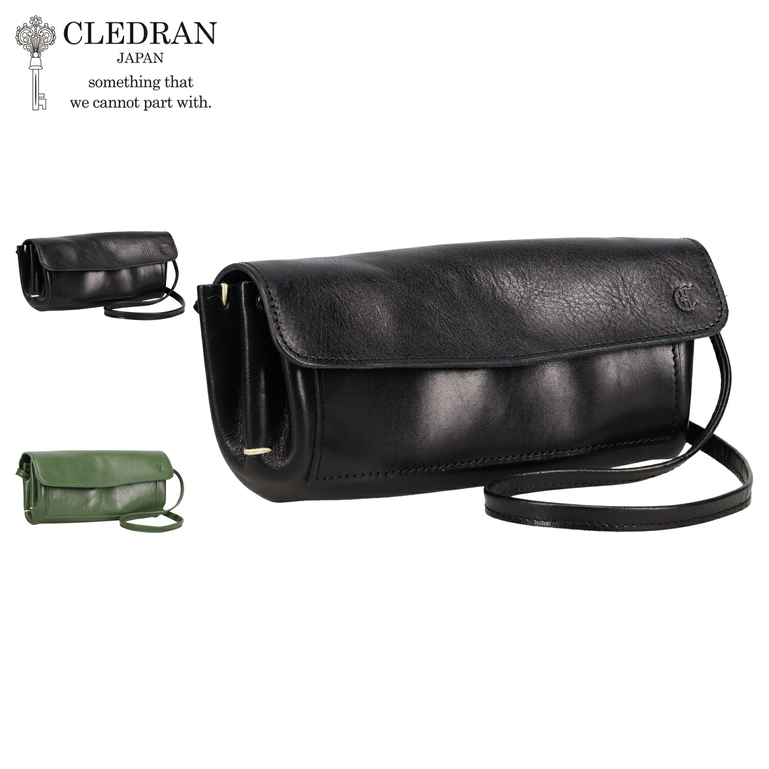 クレドラン CLEDRAN お財布 ショルダー バッグ スマホ ポシェット レディース 軽量 小さめ 本革 斜めがけ BAGU 2WAY WALLET SHOULDER ブラック グリーン 黒 CL3449 母の日