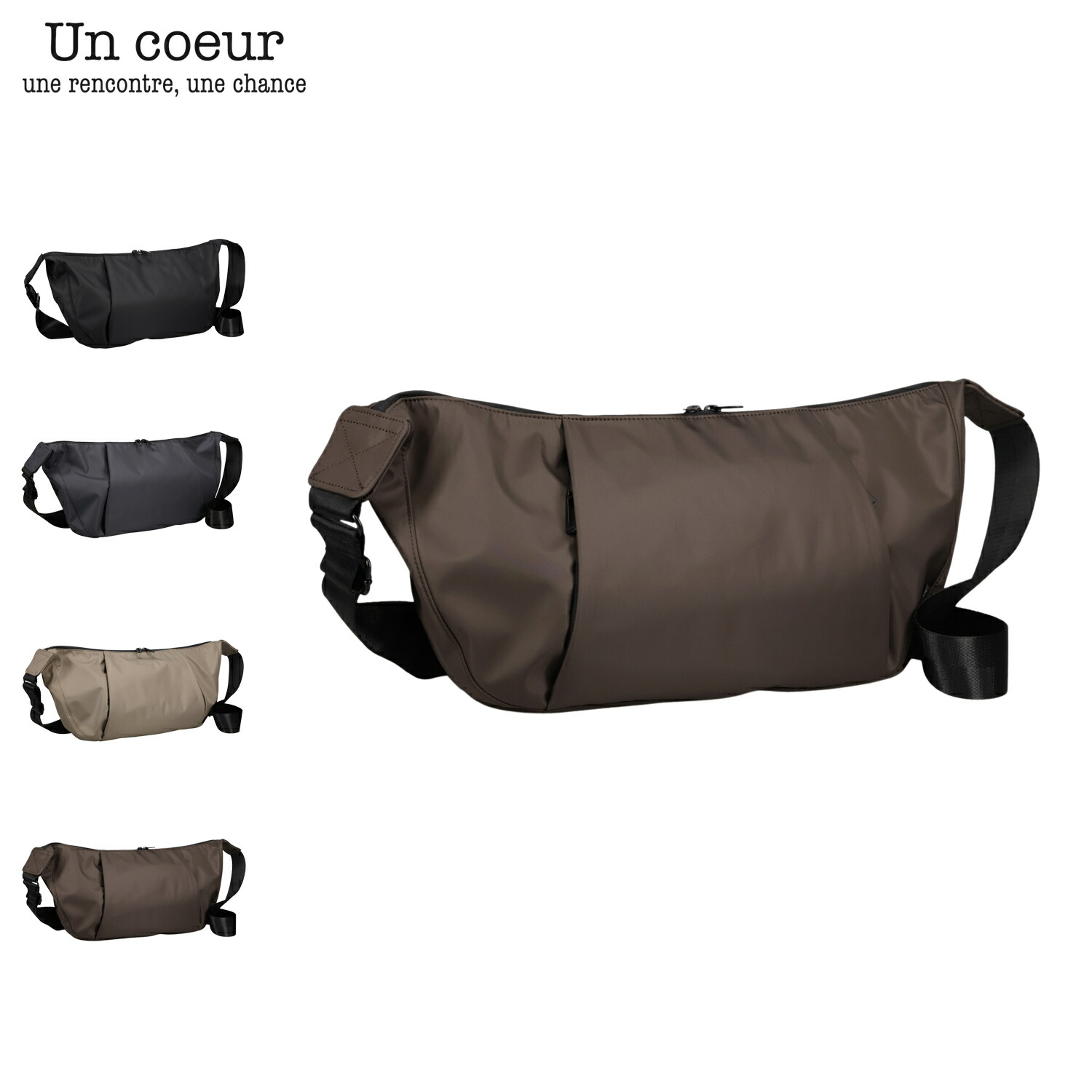 Un coeur アンクール バッグ ショルダーバッグ メンズ レディース 斜め掛け コンパクト CROISSANT SHOULDER M ブラック グレー グレージュ ブラウン 黒 K905065 母の日