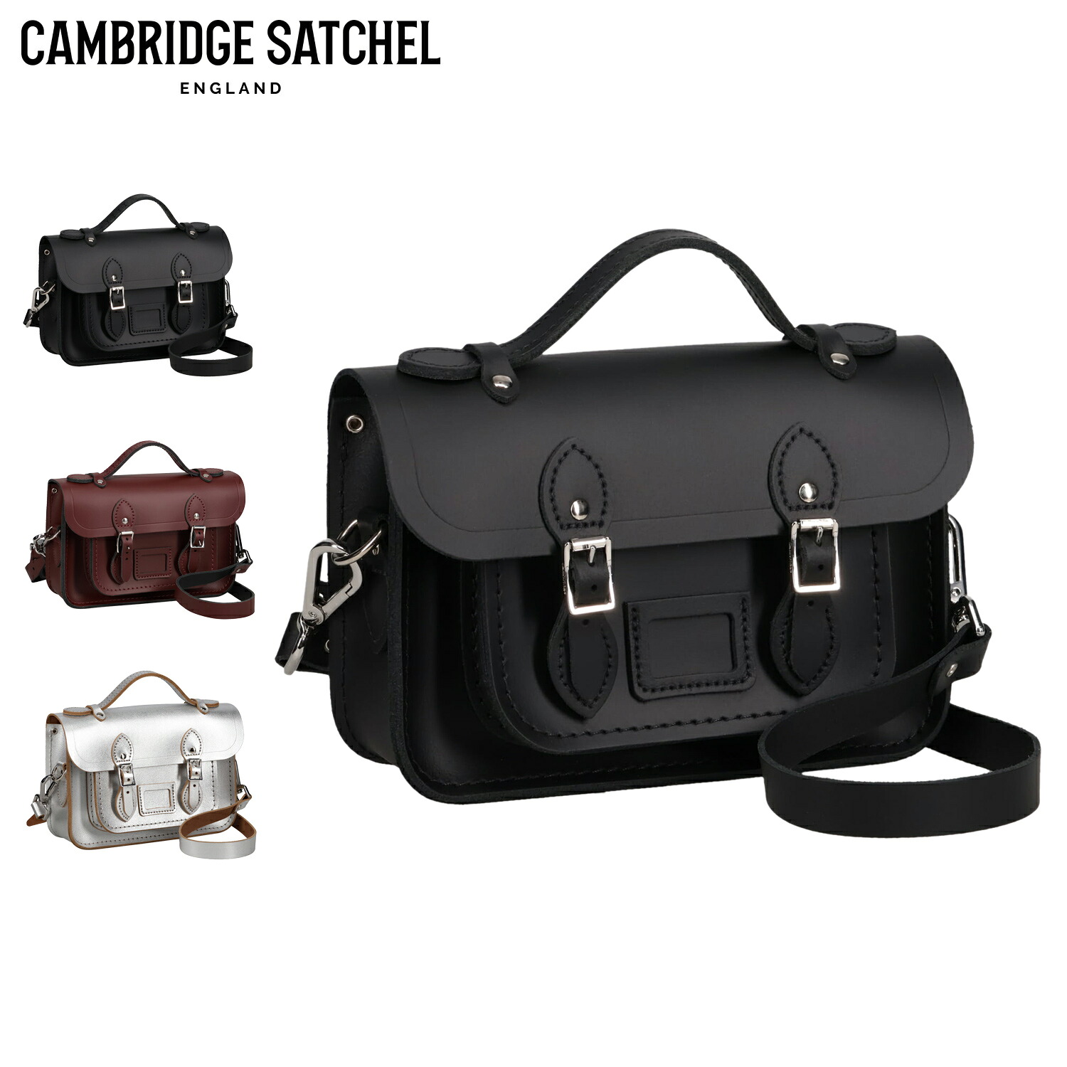 ケンブリッジサッチェル CAMBRIDGE SATCHEL バッグ ショルダーバッグ サッチェルバッグ レディース 斜めがけ 小さめ 大人 軽量 本革 THE MINI ブラック レッド シルバー 黒 CS-001 母の日