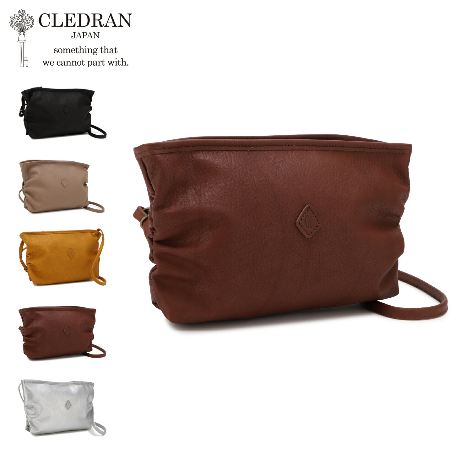クレドラン CLEDRAN バッグ ショルダーバッグ レディース 斜めがけ 大人 軽量 小さめ 本革 TANTE SIDE GATHER SHOULDER ブラック ダーク ベージュ オレンジ ブラウン シルバー 黒 CL3967 母の日