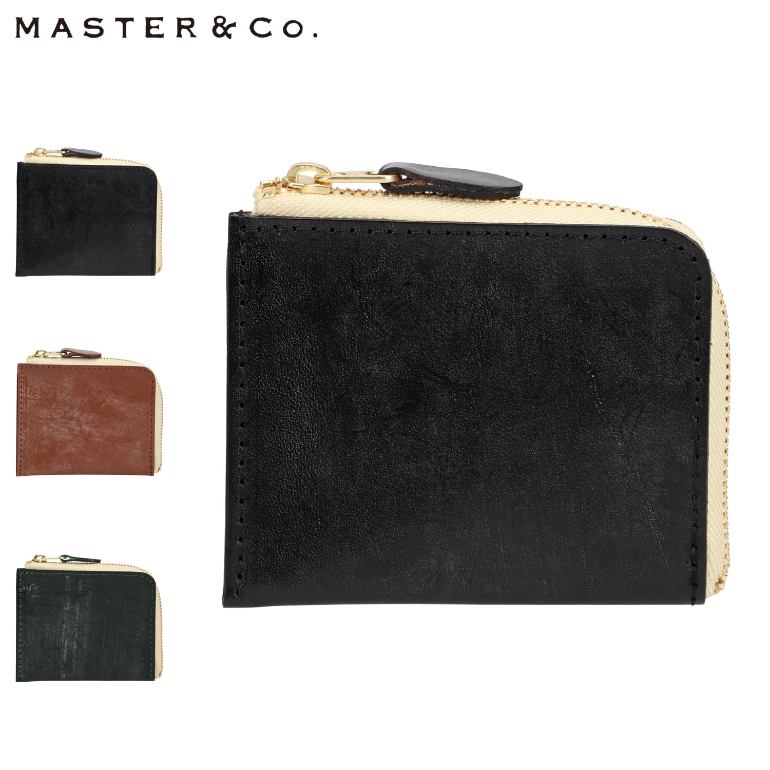 マスターアンドコー MASTER&Co. 財布 ミニ 小銭入れ コインケース メンズ レディース 本革 コンパクト 日本製 UK BRIDLE MINI WALLET ブラック ブラウン グリーン 黒 MC1474