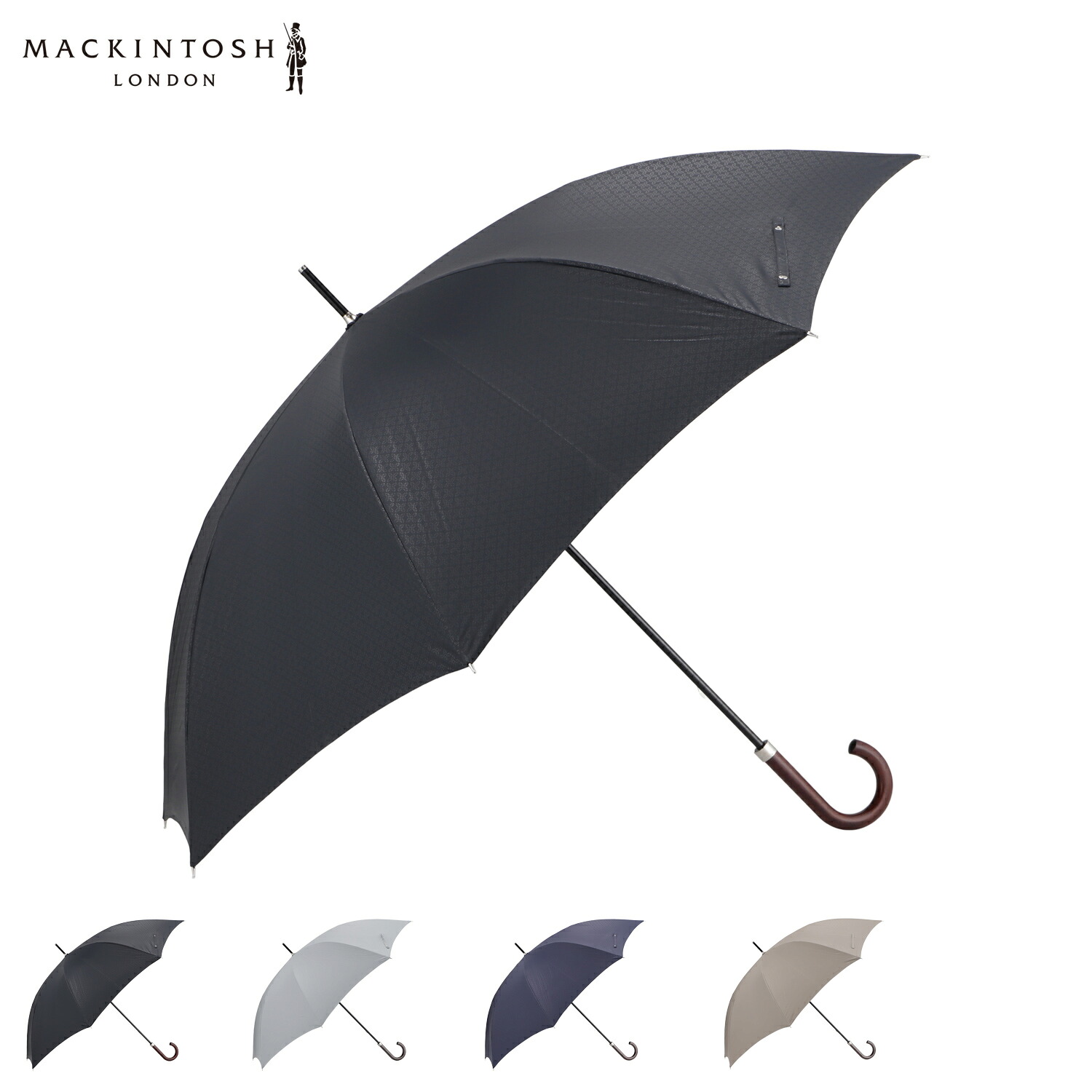 【最大1000円OFFクーポン発行中】 MACKINTOSH LONDON マッキントッシュロンドン 雨傘 長傘 メンズ 大きめ ブラック グレー ネイビー ブラウン 1ML 14104|シュガーオンラインショップ