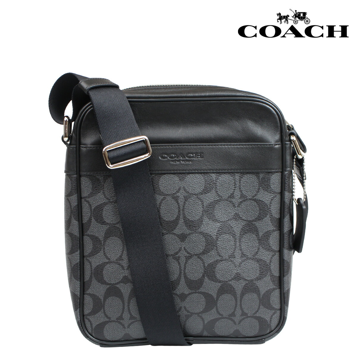 Coach Men Bag Shoulder F71764 Charcoal Black