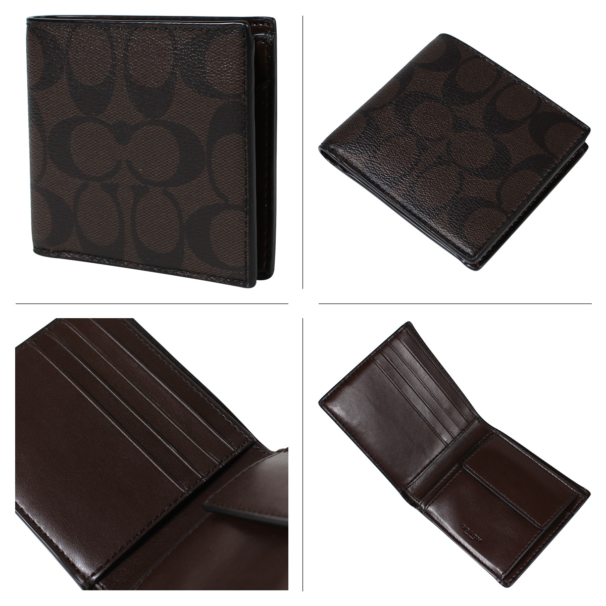Sugar Online Shop: [SOLD OUT] COACH coach mens wallet two bi-fold wallet F75006 mahogany x Brown ...