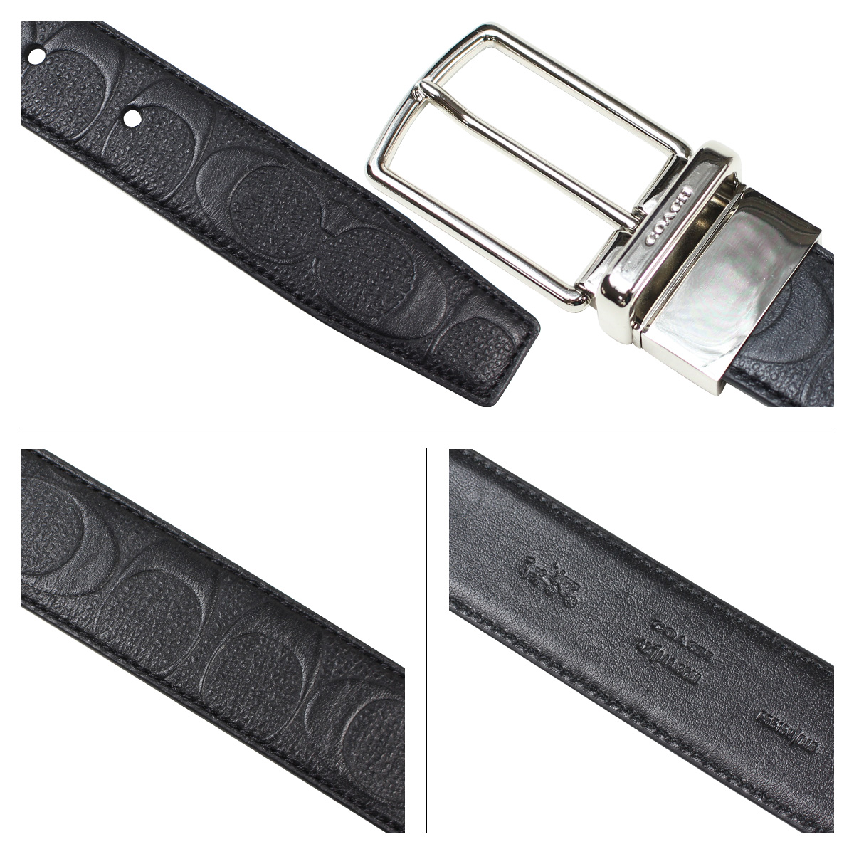 Sugar Online Shop: COACH coach men&#39;s belts leather belt reversible leather F55158 black [10/13 ...