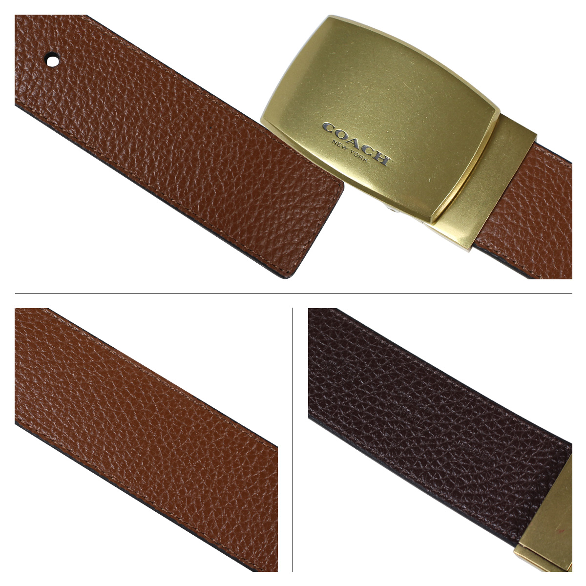 Sugar Online Shop: COACH coach men&#39;s belts leather belt reversible leather F64842 Brown [10/18 ...