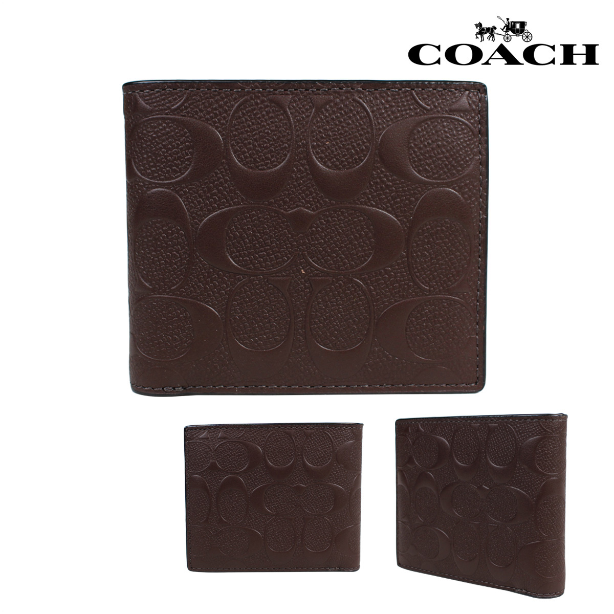 Sugar Online Shop: COACH coach mens wallet two bi-fold wallet ID case F75371 mahogany | Rakuten ...