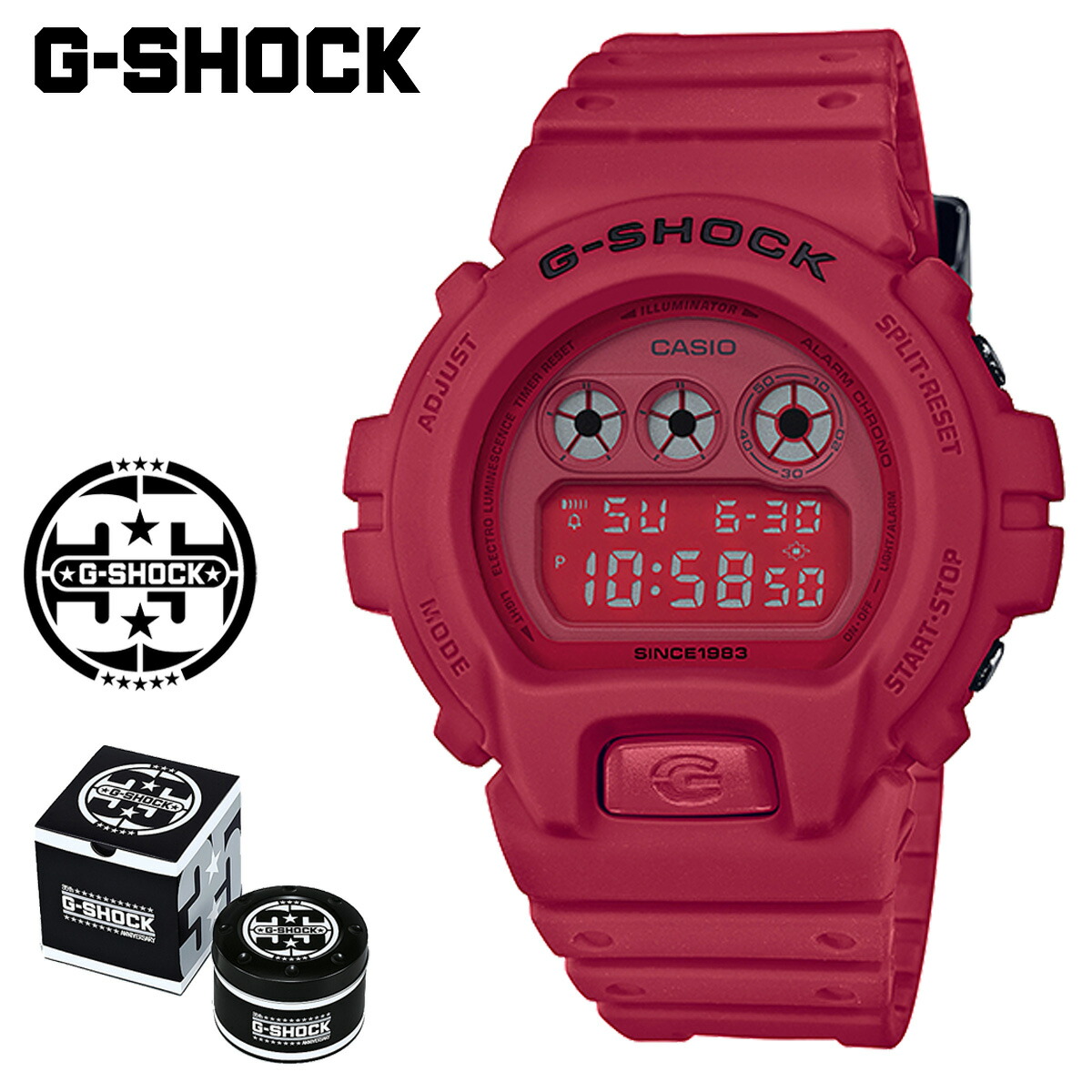g shock red and white