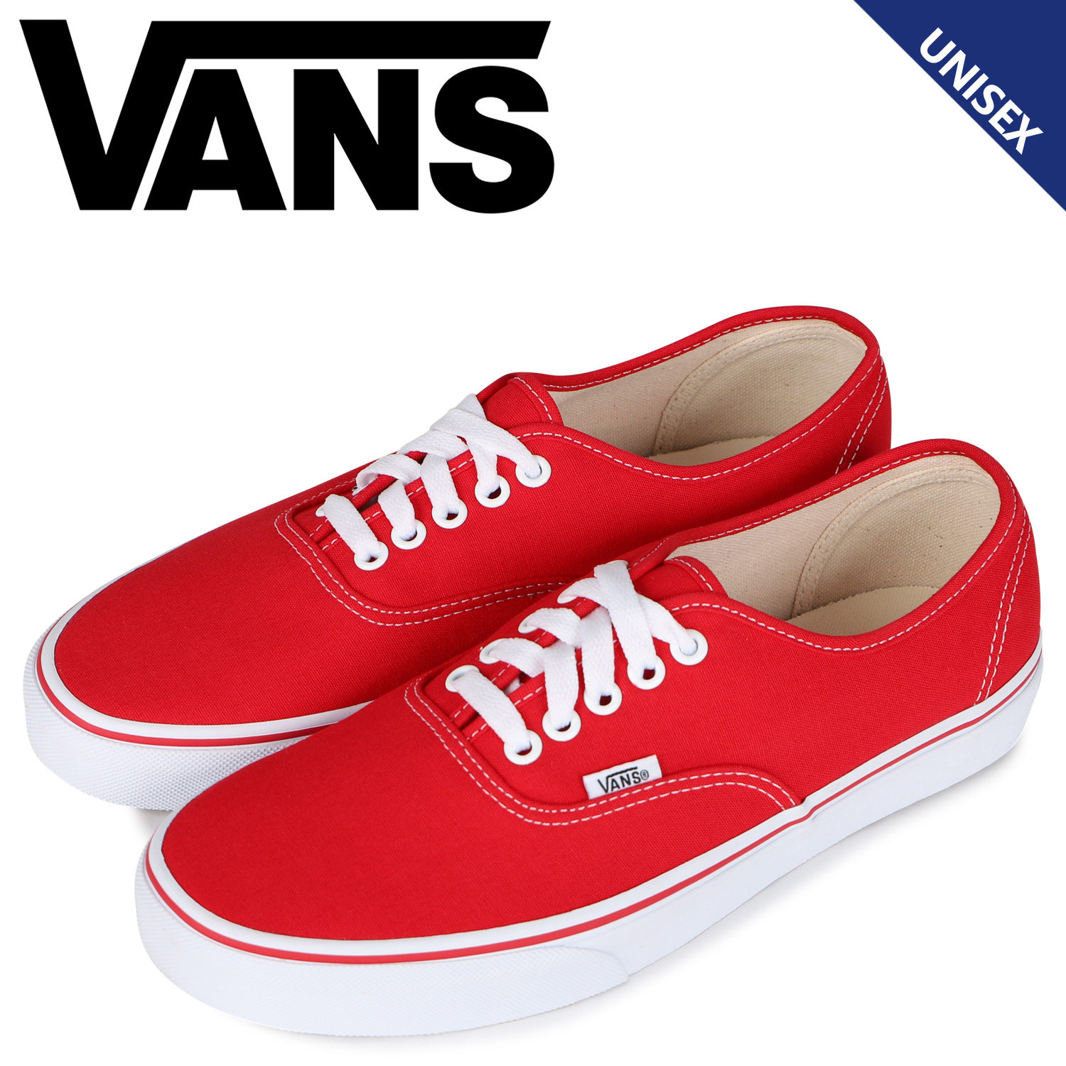 楽天市場 ヴァンズ Vans オーセンティック スニーカー メンズ レディース バンズ Authentic Vn000ee3red 靴 レッド 赤 シュガーオンラインショップ