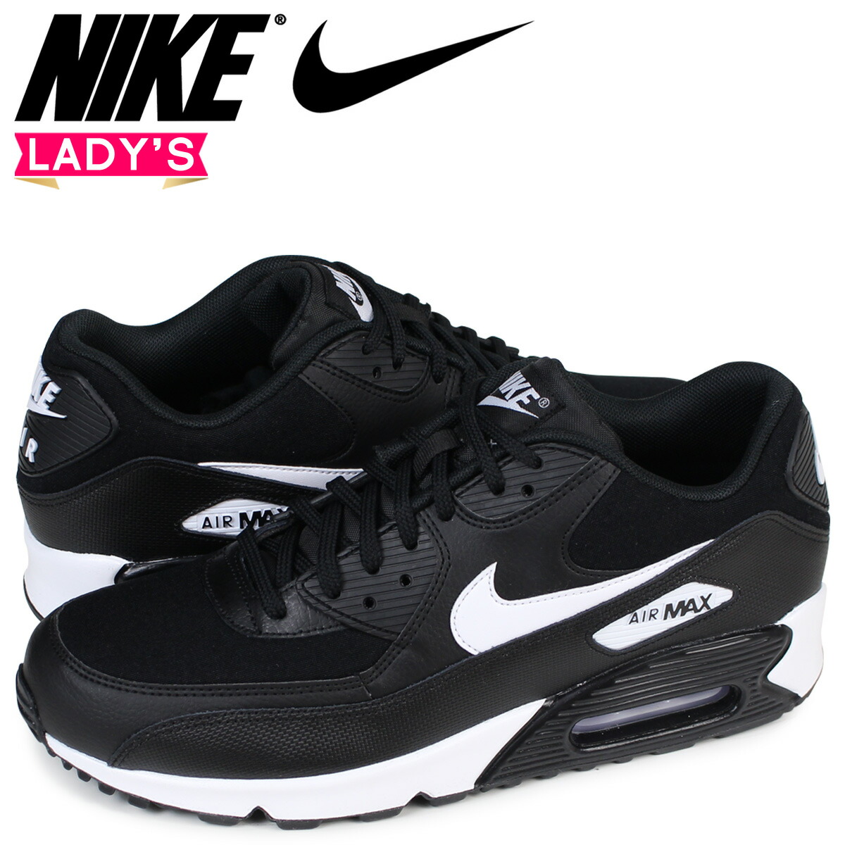 NIKE Kie Ney AMAX 90 sneakers Lady's AIR MAX 90 black black 325,213 047 NIKE Kie Ney AMAX 90 sneakers Lady's AIR MAX 90 black black 325,213 047
