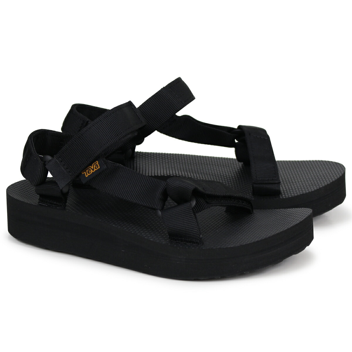 black teva flip flops