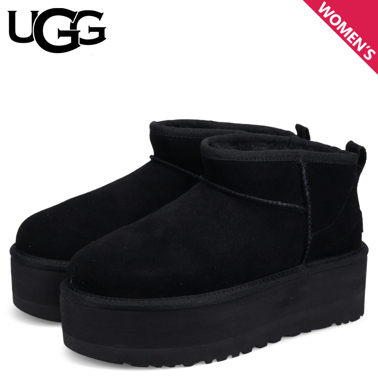 【最大1000円OFFクーポン発行中】 【訳あり】 アグ UGG クラシック ウルトラ ミニ プラットフォーム ムートンブーツ レディース 厚底 CLASSIC ULTRA MINI PLATFORM ブラック 黒 1135092 【返品不可】|シュガーオンラインショップ