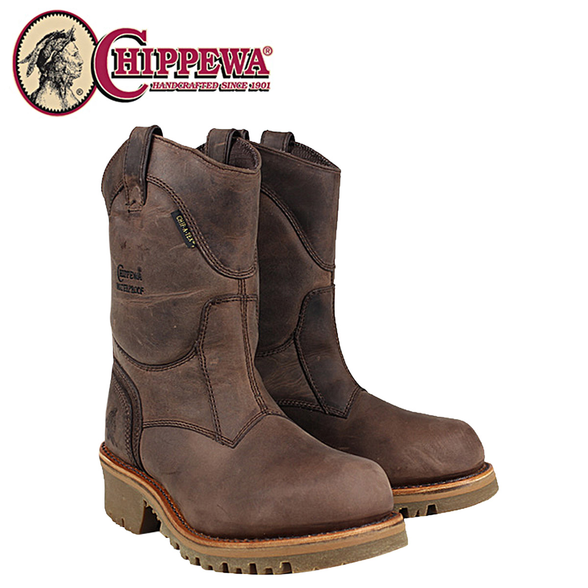 pull on logger boots