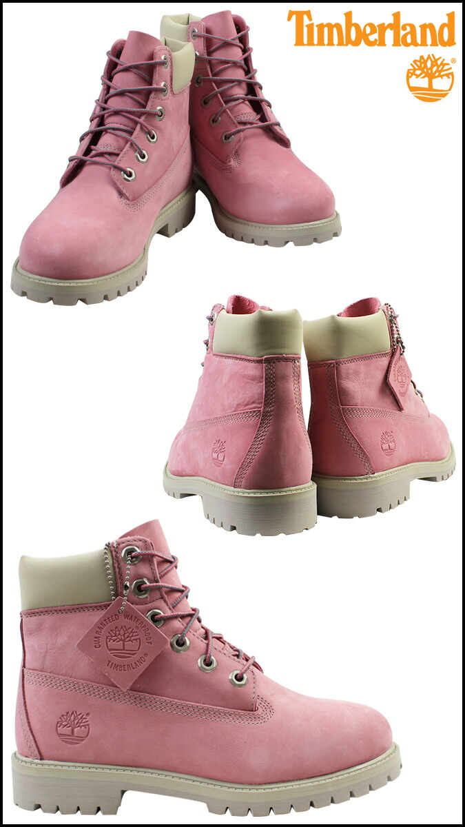 pink timberlands junior