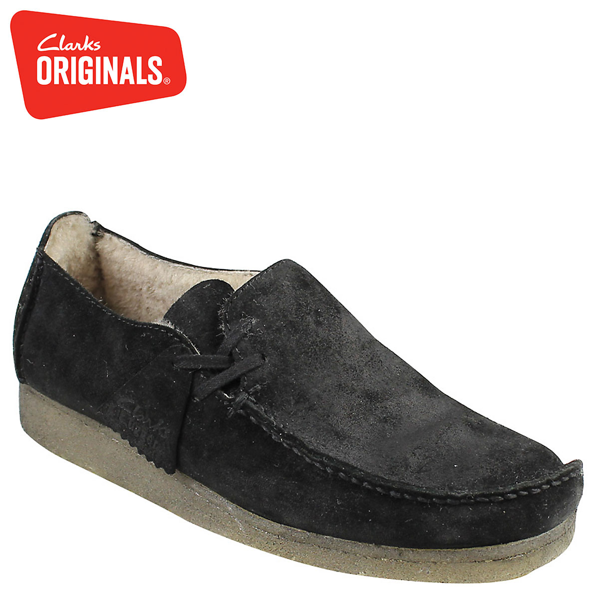 clarks suede slip ons