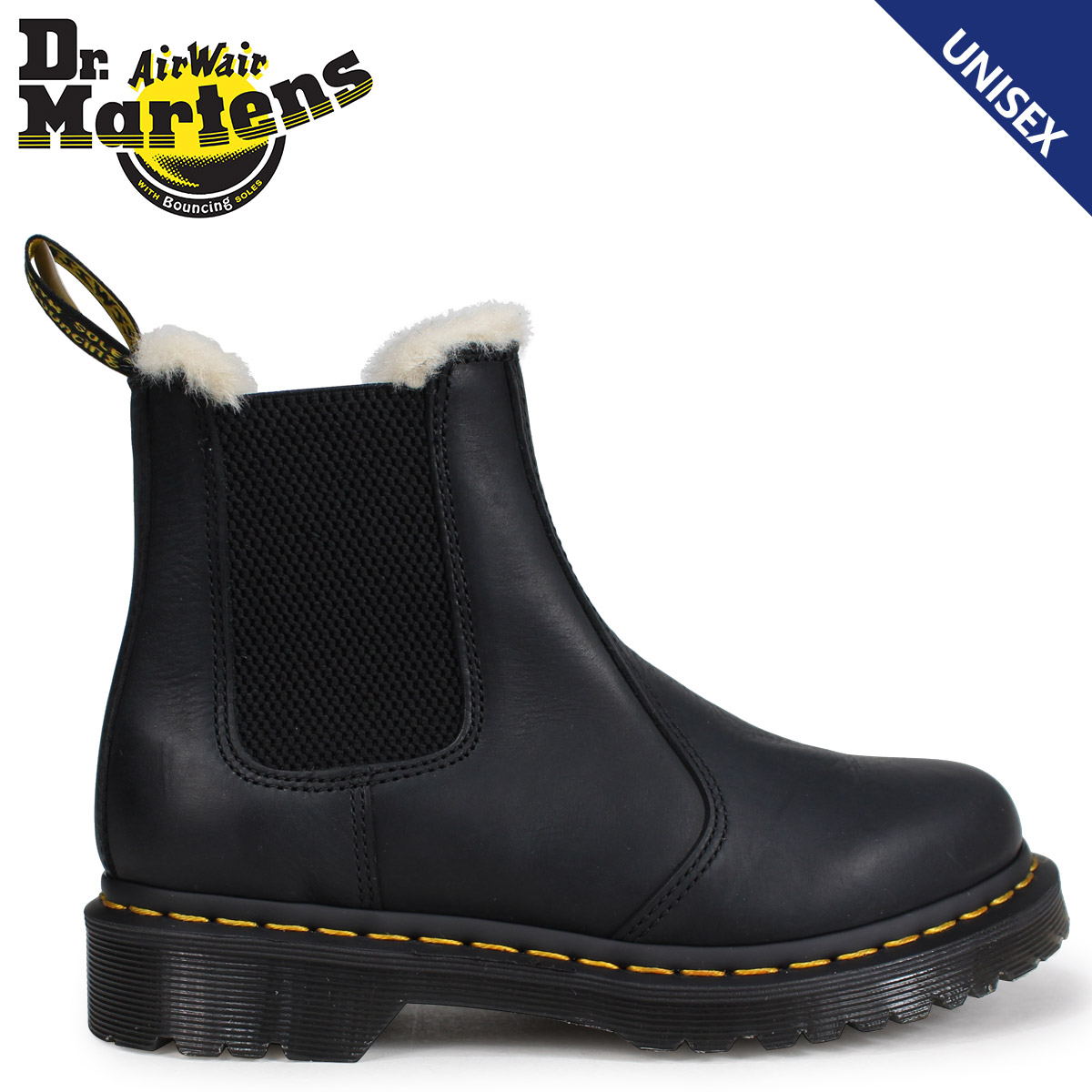 楽天市場 Dr Martens サイドゴア 2976 チェルシーブーツ メンズ レディース ドクターマーチン Leonore Fur Lined Chelsea Boot ブラック 黒 R シュガーオンラインショップ