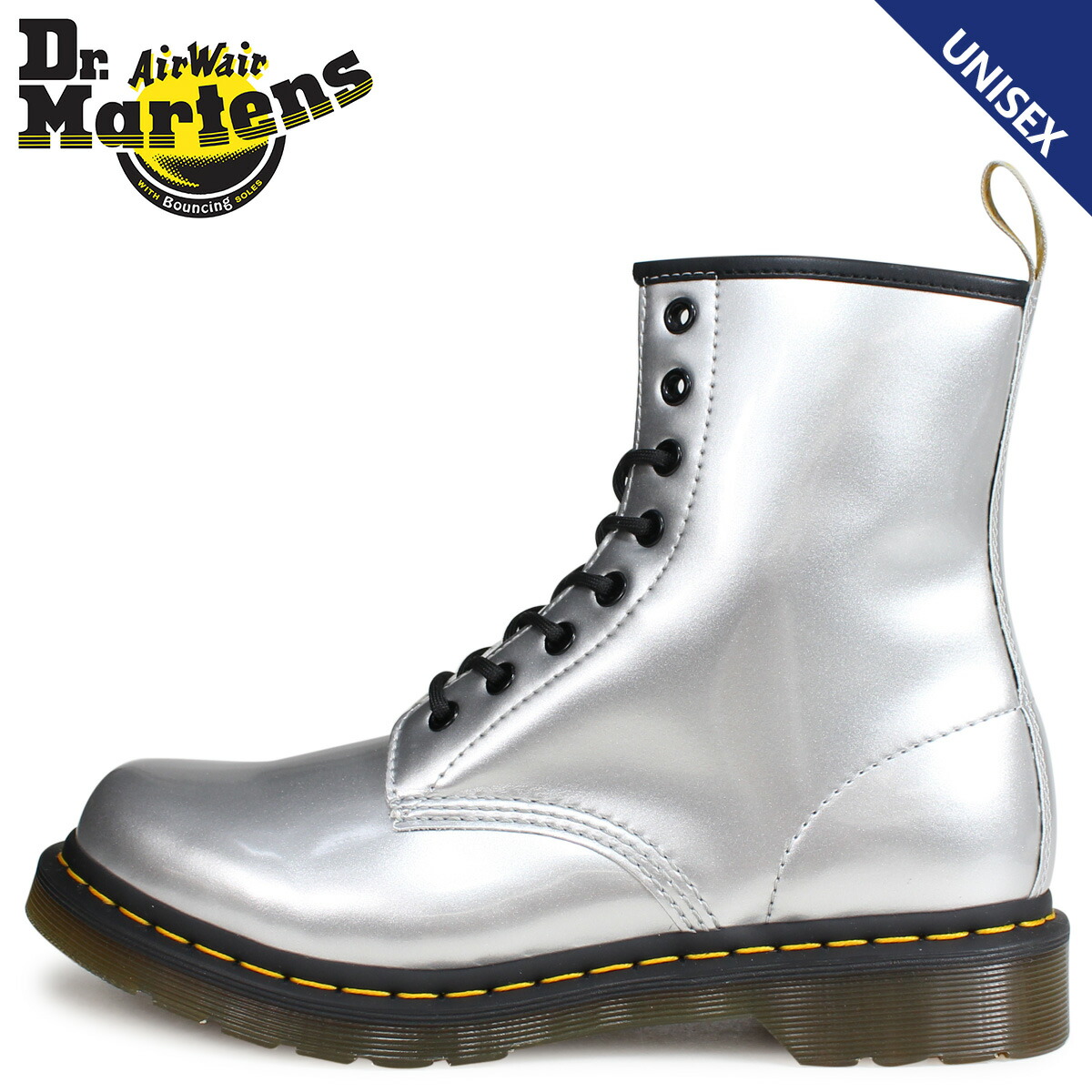 クリアランス価格 Dr Martens ドクターマーチン 8ホール 1460 ブーツ メンズ レディース Vegan Chrome シルバー R Andapt Com