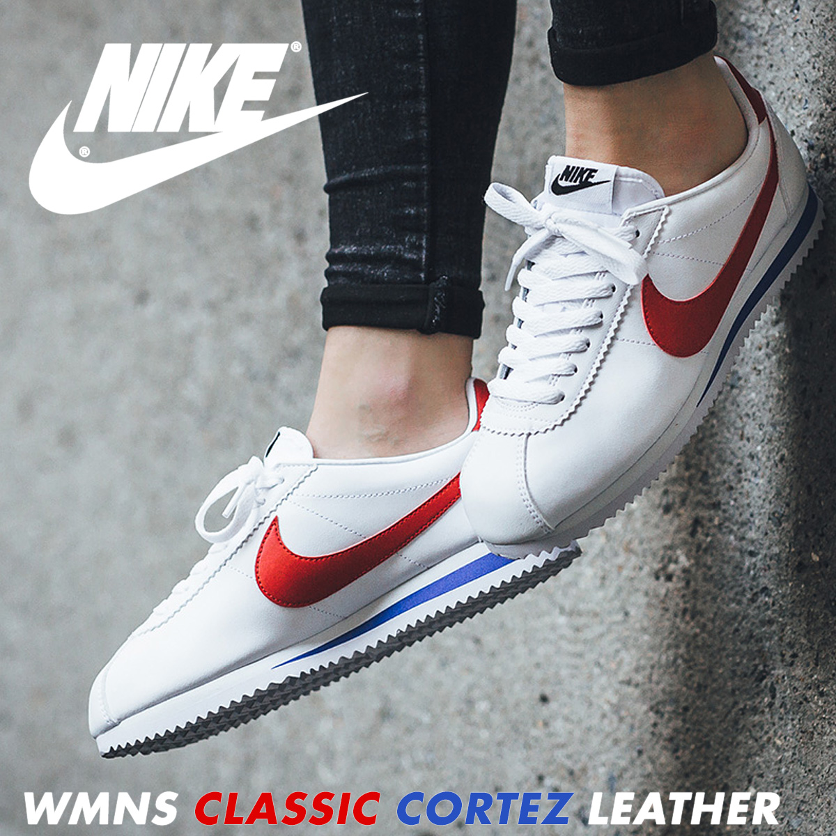 楽天市場 Nike ナイキ コルテッツ クラシック レザー レディース メンズ スニーカー Wmns Classic Cortez Leather 103 ホワイト 白 シュガーオンラインショップ